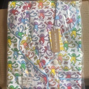Roller rabbit disco monkey polo pajamas- NWT